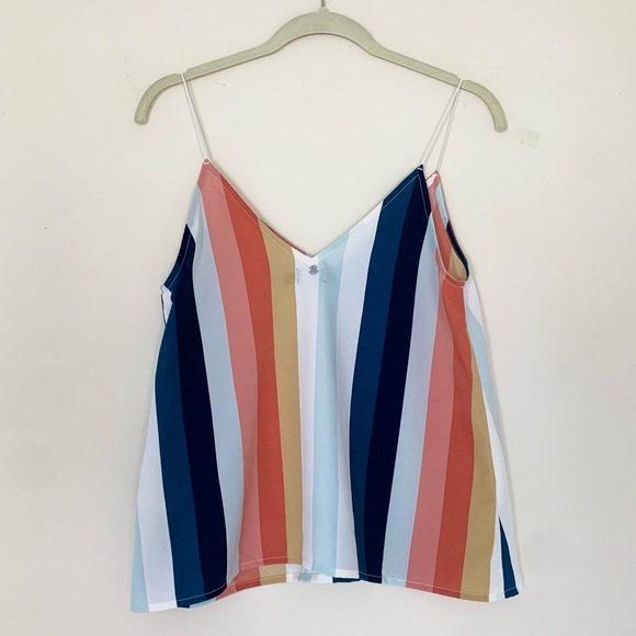 Volcom | “Flavor Up” Spaghetti Strap Striped Cropped V-neck Camisole Tank Top - Picture 6 of 16